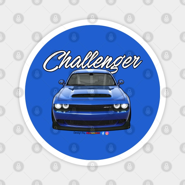 Challenger SRT Blue by pjesusart Magnet by PjesusArt